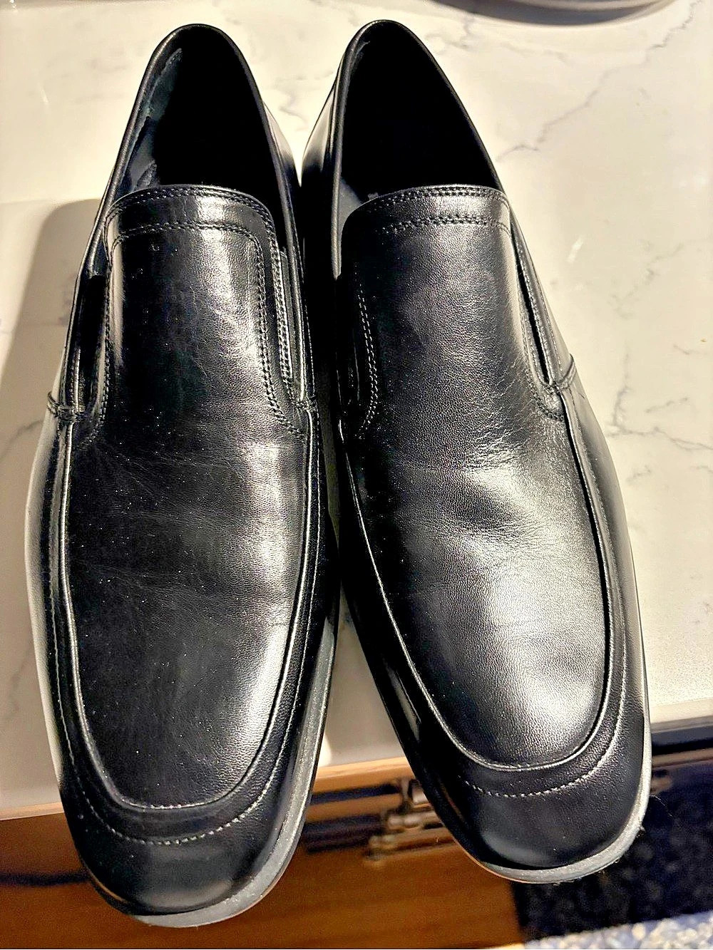 Bruno Magli Black Leather Loafers